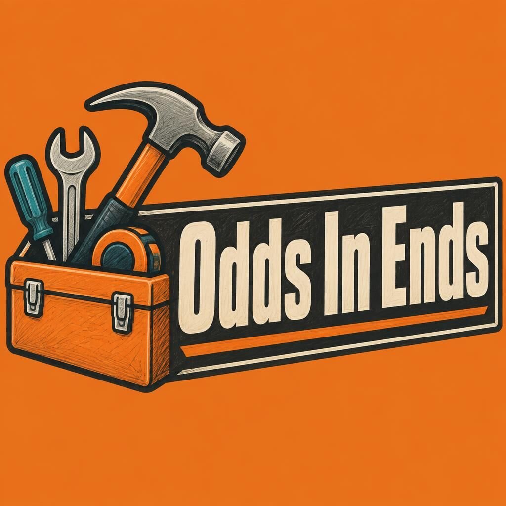 Odds In Ends Concept 7 horizontal toolbox wordmark with a visible hammer and teal accent.