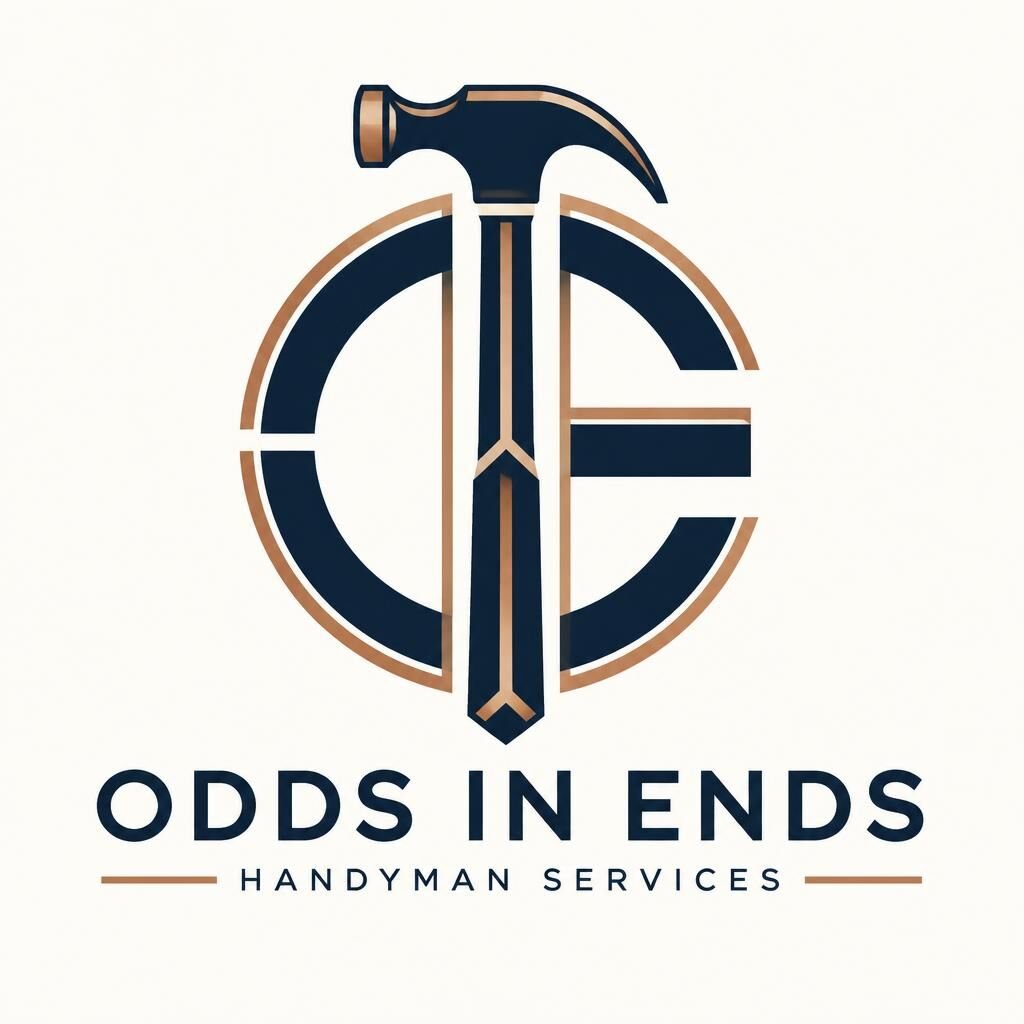 Odds In Ends geometric craft logo with a clean structured composition and a central hammer and tool motif.